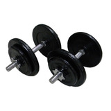 Pesas Mancuernas 60 Lbs Discos + 2 Barras Acero Cromado Gym