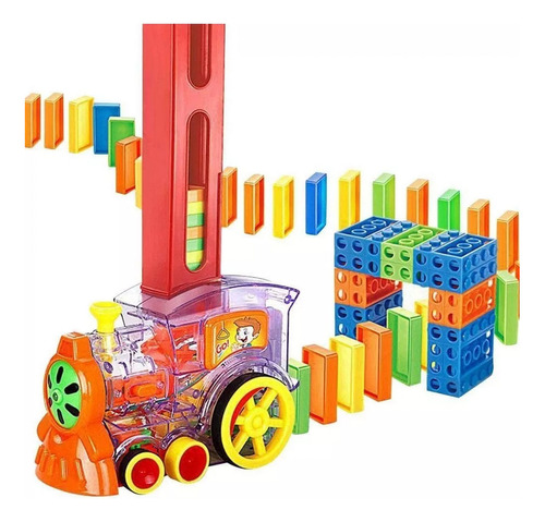 Tren Domino Automático Ficha Coche Electrónico Niño Juguete