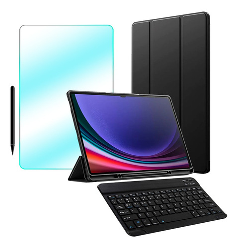 Case + Teclado + Película Para Galaxy Tab S9 Plus Tela 12.4