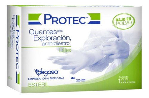 Caja De Guantes De Latex Esteril Protec Grande 100