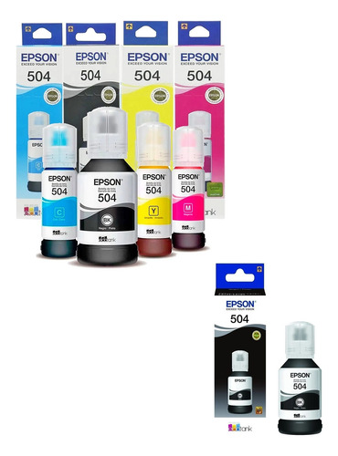 Kit 05 Tinta Original Epson T504 L6191 L4160 L6161 L4150 