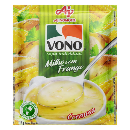 Sopa Instantânea Vono  Cremosa Milho Com Frango Em Pacote 18 G