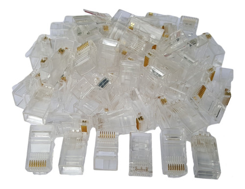 Conector Rj45 Cat5e Cabo Rede Rj 45 Lan Plug Kit 50 Peças