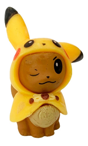 Figura De Eevee Disfrazado De Pikachu Pokémon - 4 Cm Altura