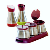 Set Cocina Vinagrero Aceitero Especiero Condimentero 5piezas