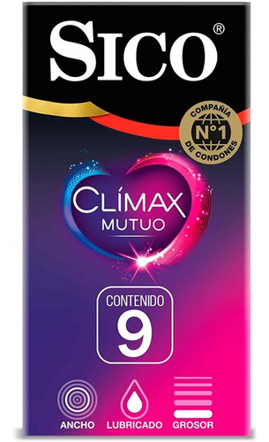 Condones Sico Climax Mutuo 9 Piezas