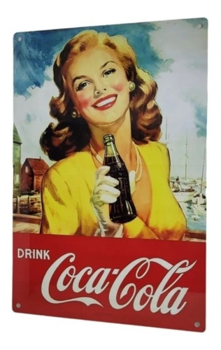 Cartel Metálico Coca Cola Vintage 20 X 30 Cm Adorno Pared