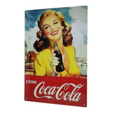 Cartel Metálico Coca Cola Vintage 20 X 30 Cm Adorno Pared