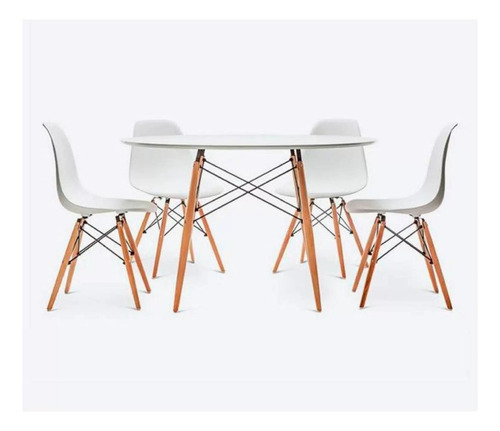 Mesa Eames Redonda 100 Cms + 4 Sillas Eames Tienda May