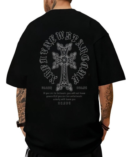 Playeras Manga Corta Hombre Cruces Oversize Trend Camisetas