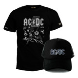 Pack Camiseta Más Gorra Ac Dc Acdc Banda Rock Metal 