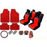 Kit Vermelho Capas Bancos Couro Tapete Santana Quantum 2000