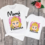 Combo Remera Madre E Hija Princesa Aurora Disney Mujer Nena