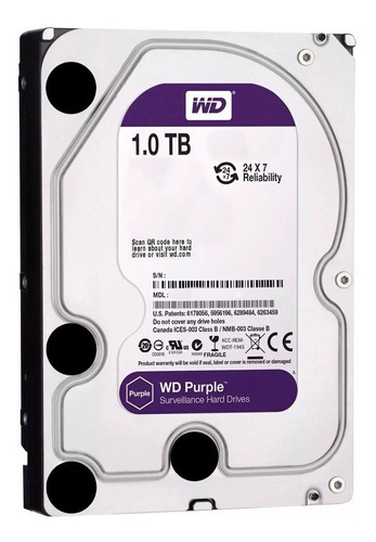 Disco Duro 1tb 3.5 Purple Western Digital Videovigilancia /v