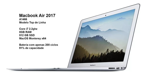 Apple Macbook Air 2017 Intel I7 / 8gb / 512gb Ssd Top Linha