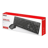 Combo Teclado Mouse Inalámbrico Trust Ziva + Pilas Usb