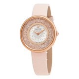 Reloj Swarovski Correa De Piel Crystalline Pure Rosa Corazon