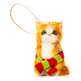 Ornativity Mini Adorno Navideno Para Gato, Gatito Naranja Pe