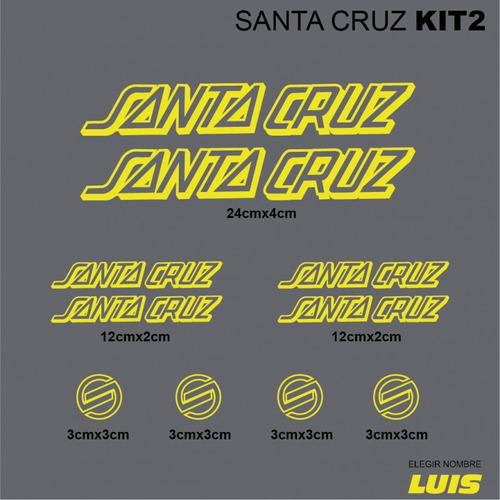 Santa Cruz Kit2 Sticker Calcomania Para Cuadro De Bicicleta