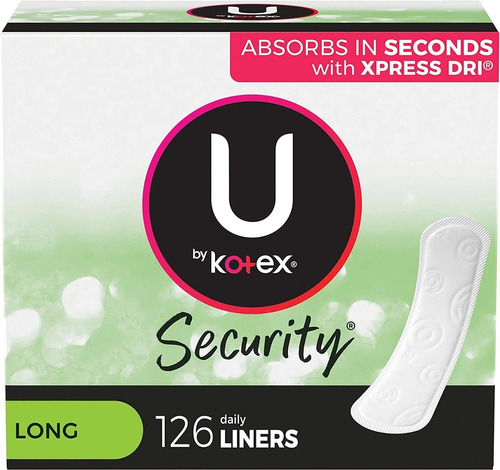 U By Kotex Lightdays Panty Liners Long, Unscented, 126 Count