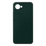 Capa Capinha Case Aveludada Verde Escuro Para Realme C30 6.5