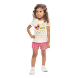 Conjunto Feminino Infantil Blusa Manga Curta E Short  Menina