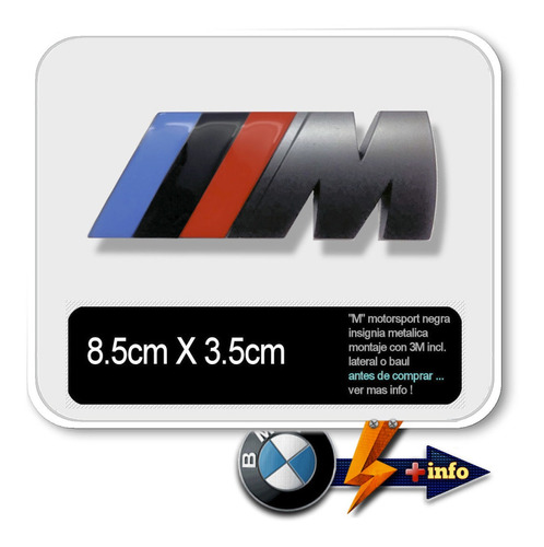 Insignia M.motorsport Compatible Bmw Negra 3m Tuningchrome Foto 3