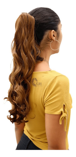 Aplique De Cabelo Rabo De Cavalo Ondulado Com Presilha 70 Cm