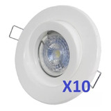 Pack X10 Spot Movil  Pvc Dicroica Completo Blanco Con Lampara Dicro Led 4w Osram Luz Fria / Calida 220v Gu10