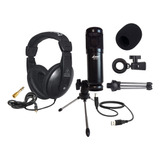 Auricular Behringer + Microfono Usb Tripode Accesorios Pc