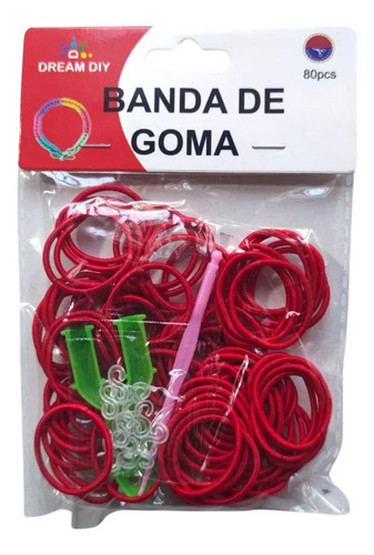 160 Bandas Goma Elásticas Collet Para Manualidades Rojo