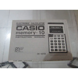 R/m - Manual Antiga Calculadora Casio Memory 10