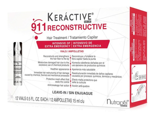  Nutrapel 12 Ampolletas Keractive 911 Reconstructive 15mlc/u