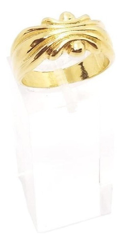 Anillo De Oro Laminado 18k Para Mujer Con Diseño Labrado