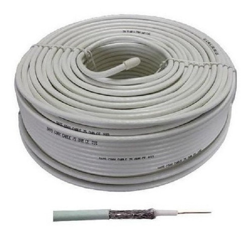 Cable Coaxil Rg6 Color Blanco Rollo 150 Mts. Directv Oferta