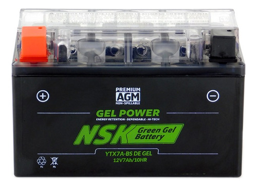 Batería Nsk De Gel Ytx7a Italika Vitalia 125-150- D125 Lt