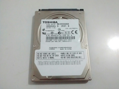 Disco Rígido 2.5 Toshiba 250gb Mk2555gsx Sata2 P/ Repuesto 