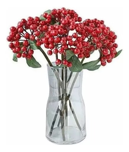 Bayas Ramas Flores Artificiales  Berry Tallos Frondoso