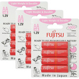 12 Pilhas Aa Recarregáveis 5000 Vezes Fujitsu Lite 1000mah