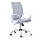 Silla Oficina Ejecutiva Sillon Gerencial Cromado Alma Blanco