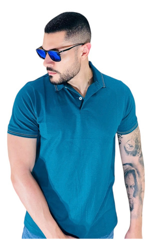 Camisa Polo Masculina 100% Algodão 