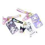 Llavero Con Porta Sube/tarjeta/credencial Hello Kitty Kuromi