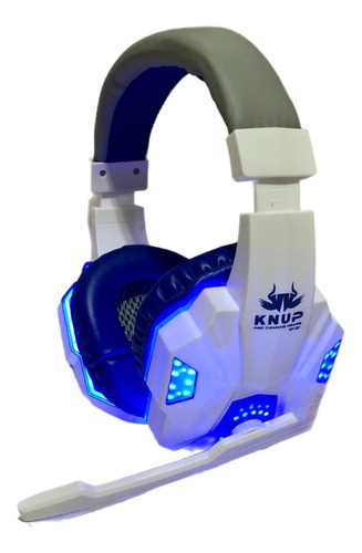 Fone De Ouvido Over-ear Gamer Knup Kp-397 Branco E Azul