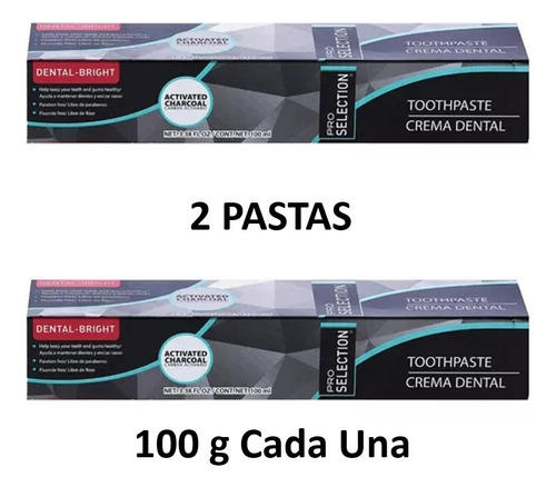 Pasta Dental Sin Flúor, Carbón Activado 100ml (2 Pack)