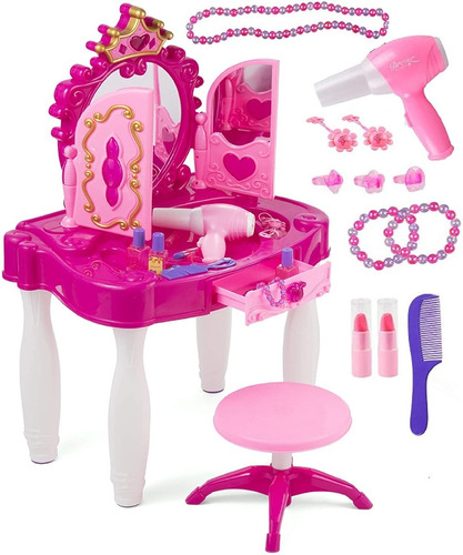 Tocador Vanity Para Niñas Juguete Accesorios Prextex