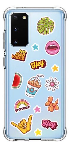 Funda Transparente Reforzada Sticker Art Para Todos Samsung