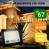 Refletor Led Holofote 100w Branco Frio Ip67 A Prova D'água