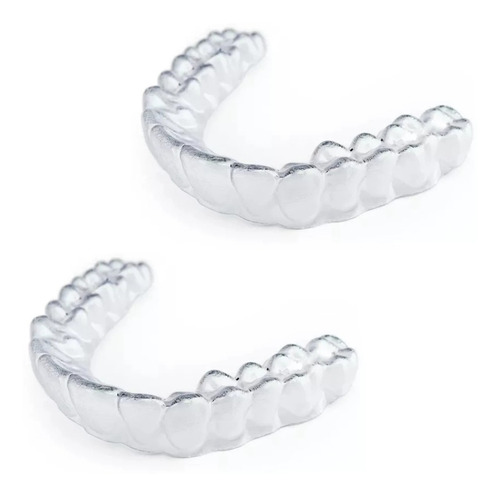 Protetor Dental De Silicone Moldável Transparente 2 Placas