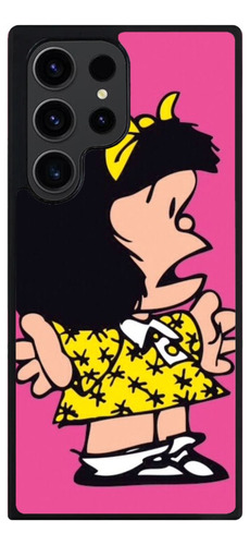 Funda Protector Para Samsung Mafalda Vestido Amarillo Rosa