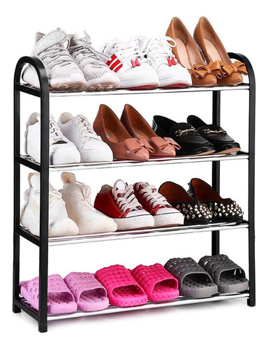 Organizador Multiusos Zapatero Plástico Color Negro